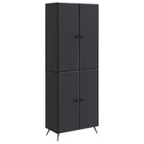 Cabinet Set 2 pcs Black Engineered Wood 3416863