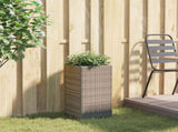 Garden Planter Grey 30x30x60 cm Poly Rattan 366412