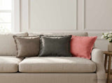 Cushion with Pillow HOUTEN 12 pcs Light Grey Velvet 932784