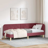 Corner Bed Frame with Headboard Wine Red 80 x 200 cm Fabric 42016556