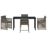 Garden Dining Set 5 pcs Grey Poly Rattan 3380778