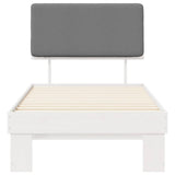 Bed Frame with Upholstered Headboard Light Grey 100 x 200 cm 877373