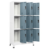 Locker Cabinet Light Grey and Dark Grey 90x45x180 cm Steel 339811