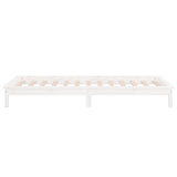LED Bed Frame without Mattress White 100x200 cm Solid Wood 820597