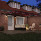 Manual Retractable Awning with LEDs Burgundy 400x300 cm 3310187