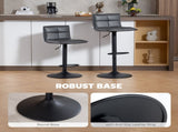 Set of Two Modern Faux Leather Bar Stools - Dark Grey T3398P423891
