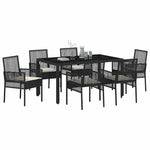 Garden Dining Set 7 pcs Black Poly rattan 3334858