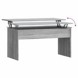 Coffee Table Grey Sonoma Engineered Wood Standard Sliding Top 819285