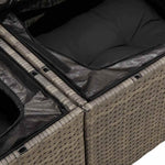 Garden Sofa with Cushion Grey 123 x 62 x 69cm Poly Rattan 42006784
