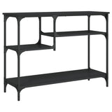 Console Table with Shelves Black 100x35x75 cm 837782