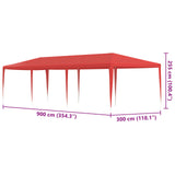 Party Tent Red 900 x 300 x 255 cm PE and Steel 42032990