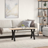 Coffee Table Y-Frame 110x40x45 cm Solid Wood Pine and Steel 3282711