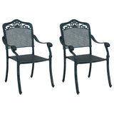 Garden Chair 2 pcs Green 55 x 56.5 x 91cm Aluminium 42002381