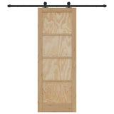 Sliding Door Set Manual Natural and black 78 x 211 cm 3333360