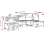 5 Piece Garden Lounge Set White Solid Wood Pine 3216916