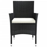 Garden Chairs with Cushions 4 pcs Black Poly Rattan 362527