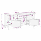 TV Cabinet with Drawer 100 x 33 x 46 cm Solid Mango Wood 4018098