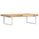 Basin Shelf Wall Mounted Steel and Solid Wood Acacia 3302808