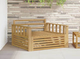 Outdoor Sofa Solid Acacia Wood White 3439126