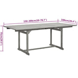 Garden Dining Set Grey Solid Acacia wood Extendable Extendable 3079647