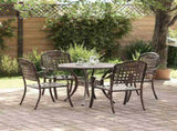 Garden Dining Set 5 pcs Bronze Aluminium 3334684