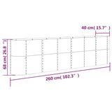Garden Raised Bed Galvanised Steel 260x40x68 cm Silver 318907