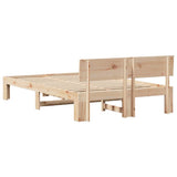 Bed Frame with Headboard Natural 120 x 190 cm Solid Pine Wood 872662