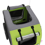 ZNTS Pet Bike Trailer Green and Grey Oxford Fabric and Iron 93836