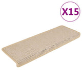 Stair Mats Self-adhesive Sisal-Look 15 pcs 65x21x4 cm Berber 326893