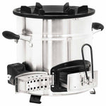 Wood Stove with USB Fan Silver 35.5x26x28 cm Stainless Steel 319443