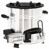 Wood Stove with USB Fan Silver 35.5x26x28 cm Stainless Steel 319443