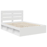 Bed Frame with Headboard White 140 x 200 cm Solid Pine Wood 3411736