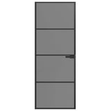 Interior Door 76 x 201.5 cm Tempered Glass and Aluminium 42054101