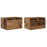 Wall-mounted Bedside Cabinet 2 pcs Old Wood Engineered Wood 863079