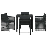 Garden Dining Set 5 pcs Black Poly Rattan 3380773
