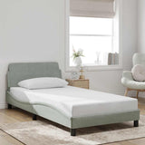 Bed Frame "Dover" Light Grey 100x190 cm Velvet 373267
