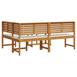 ZNTS Corner Sofa Set Set of 3 Brown Solid Acacia wood Foldable 3329107