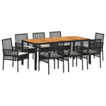 Garden Dining Set 9 pcs Black Poly rattan 3334906