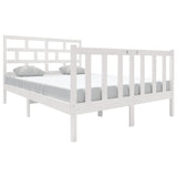 3101329 Bed Frame without Mattress White Solid Wood 140x190 cm