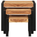 ZNTS Nesting Tables 3 pcs Solid Wood 321552