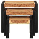 ZNTS Nesting Tables 3 pcs Solid Wood 321552