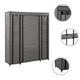 Wardrobe with Compartments and Rods Grey 150x45x176 cm Fabric 282436