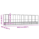 Aviary with Extension Silver 834.5x107x212 cm Steel 3214269