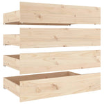 ZNTS Bed Drawers 4 pcs Solid Wood Pine 814994