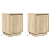 Bedside Cabinets with LED Lights 2 pcs Sonoma Oak 38x34x50 cm 861270