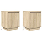 ZNTS Bedside Cabinets with LED Lights 2 pcs Sonoma Oak 38x34x50 cm 861270