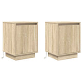 ZNTS Bedside Cabinets with LED Lights 2 pcs Sonoma Oak 38x34x50 cm 861270