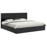 Bed Frame with Storage and Headboard Black 200 x 200 cm 3413996