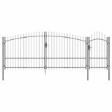 Garden Gate with Lock Woerden Grey 175 x 500 cm Steel 42008920