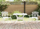 Garden Table Set 3 pcs White Cast Aluminium 3334758